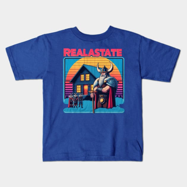 Viking Realtor V1 - REALASTATE Kids T-Shirt by LarsonBrosSupplyCo